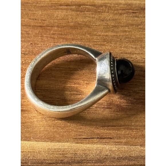James Avery Retired Sterling Silver Black Onyx Beaded Ring Size 7 - Picture 3 of 6